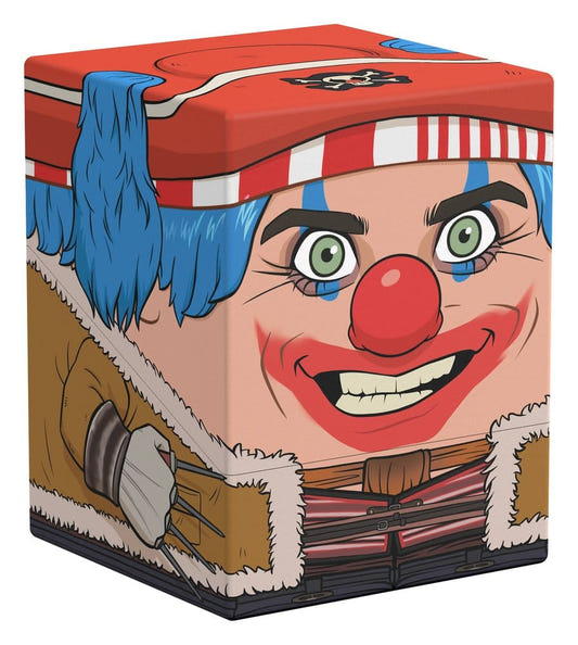 Squaroes One Piece Buggy the Clown deck box, red nose and blue hair, front corner view angled left