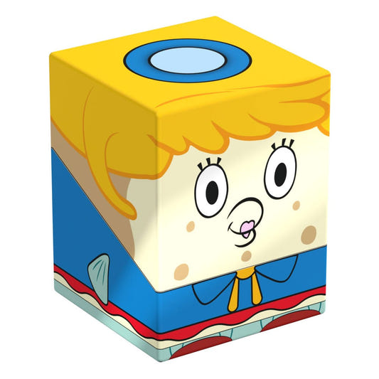 Squaroes SpongeBob SquarePants Mrs. Puff deck box, yellow hair and blue sailor top, front corner view angled left