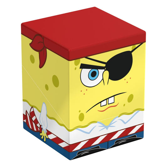 Squaroes SpongeBob SquarePants Pirate SpongeBob deck box, eyepatch and red bandana, front corner view angled left