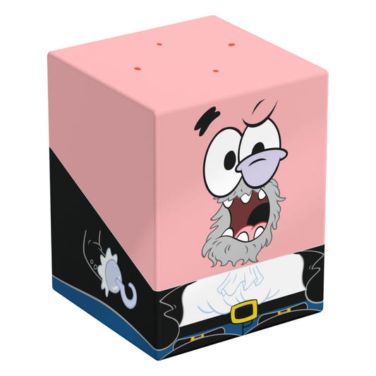 Squaroes SpongeBob SquarePants Pirate Patrick deck box, grey beard and black pirate coat, front corner view angled left