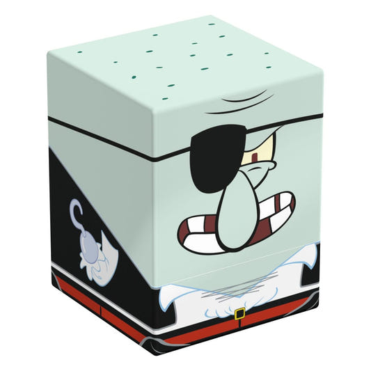 Squaroes SpongeBob SquarePants Pirate Squidward deck box, eyepatch and black pirate coat, front corner view angled left