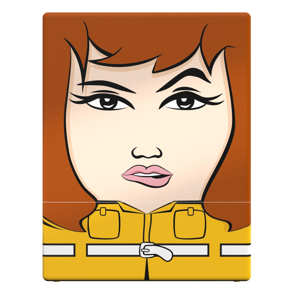 Squaroes TMNT April NT009 card box, straight-on front view of the face design