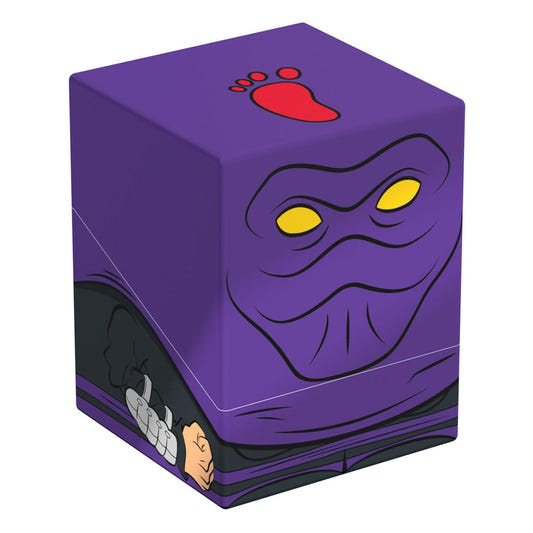 Squaroes TMNT Foot Clan NT013 card box, front and left side view with purple hood and red foot emblem