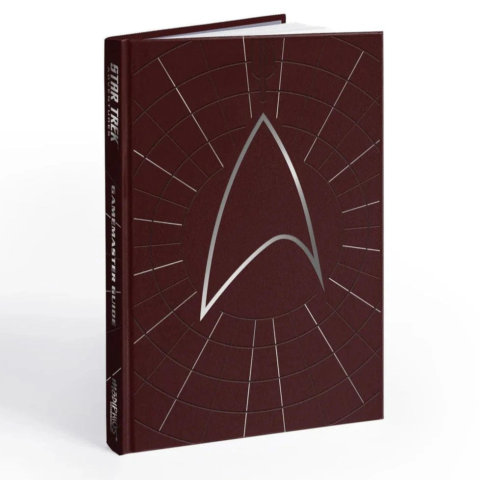 Star Trek Adventures Gamemaster's Guide hardback by Modiphius, maroon cover with Starfleet delta