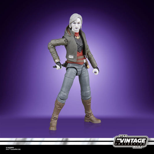 Hasbro Star Wars Vintage Collection Nightsister Merrin figure from Jedi: Survivor on purple backdrop