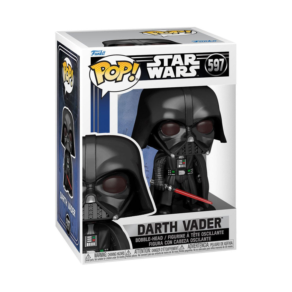 Star Wars Funko POP! Darth Vader bobble-head 597 in its window box, front view