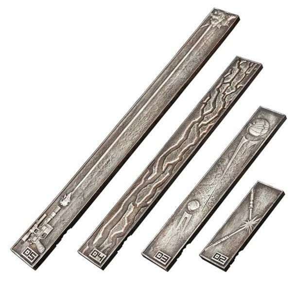 Star Wars Shatterpoint Measuring Tools, four range tools with sculpted metal-effect detail