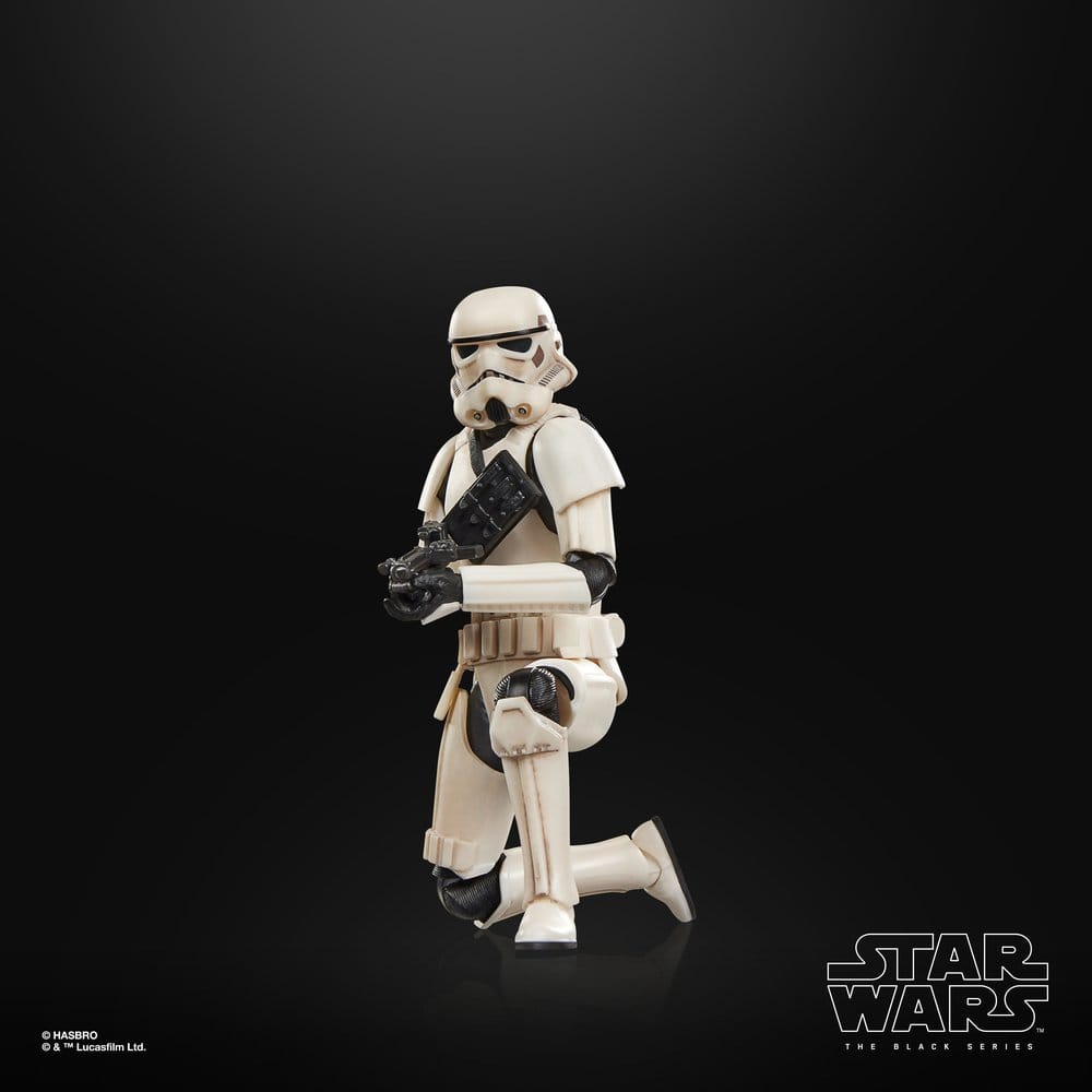 Hasbro Imperial Remnant Stormtrooper figure kneeling on one knee with blaster