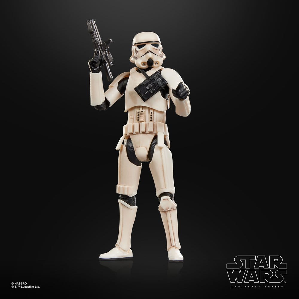 Imperial Remnant Stormtrooper 15 cm figure with blaster raised and pauldron fitted