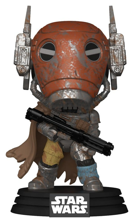 Funko POP! Mercenary Guard Droid with rusty head and blaster rifle, Star Wars figure