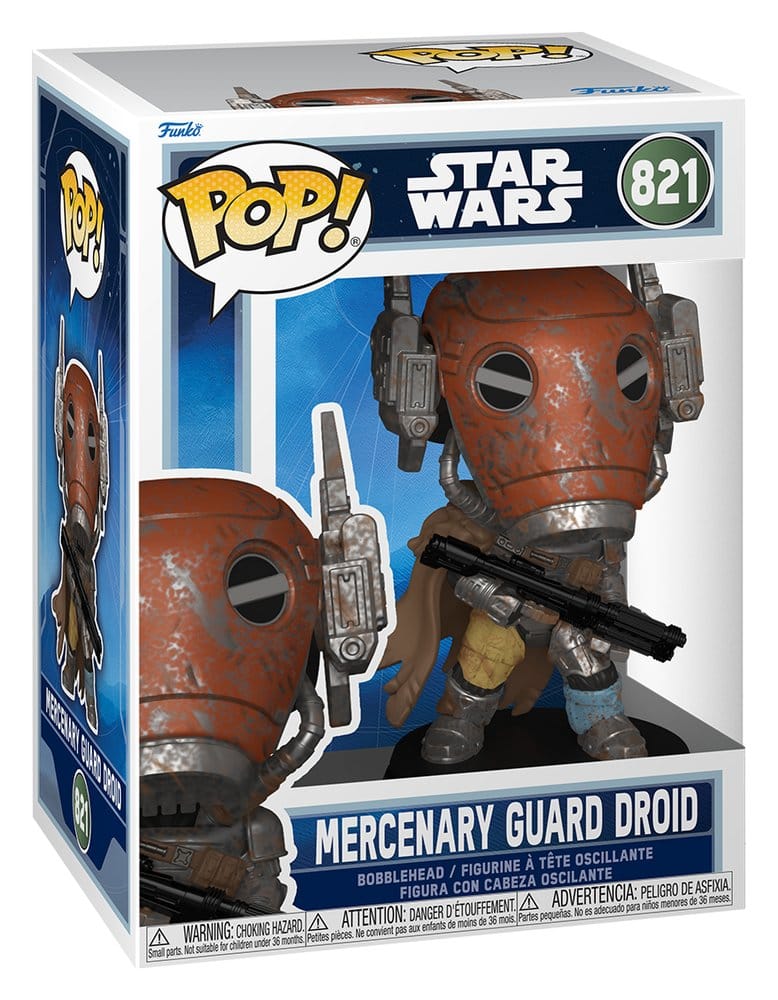 Mercenary Guard Droid Funko POP! bobblehead in its Star Wars window box, number 821