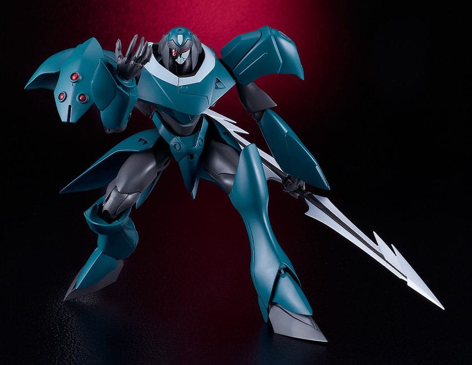 Tekkaman Dagger Moderoid kit crouched low with lance held behind, dynamic pose