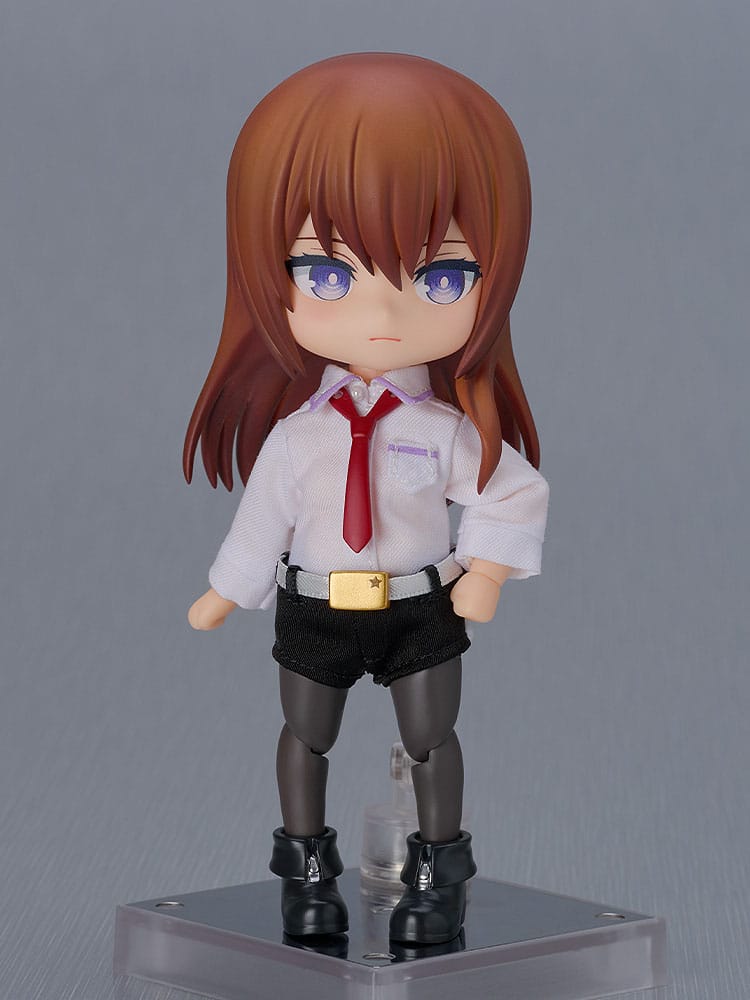 Kurisu Makise Nendoroid Doll without lab coat, showing shirt, necktie and shorts