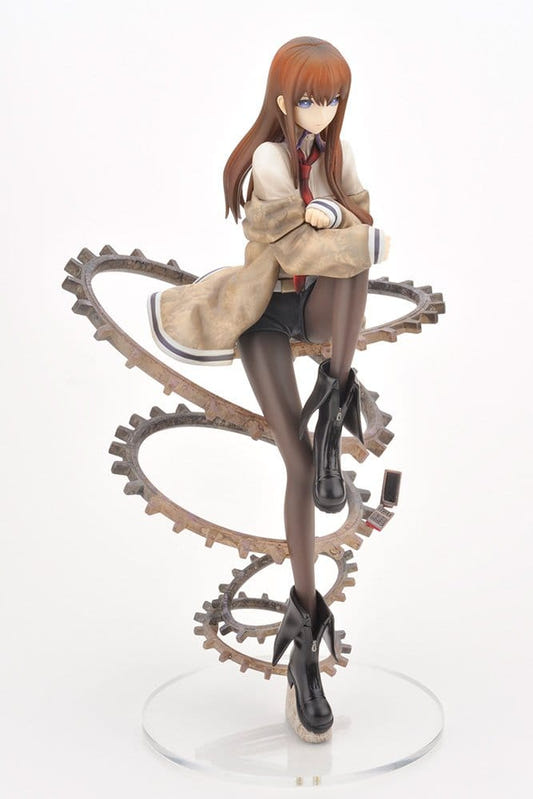 Kotobukiya Steins;Gate Kurisu Makise 1/8 figure seated on spiral gear base, front view