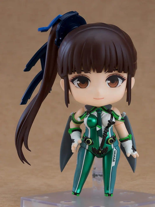 EVE Nendoroid by Good Smile Company from Stellar Blade in green bodysuit on clear stand