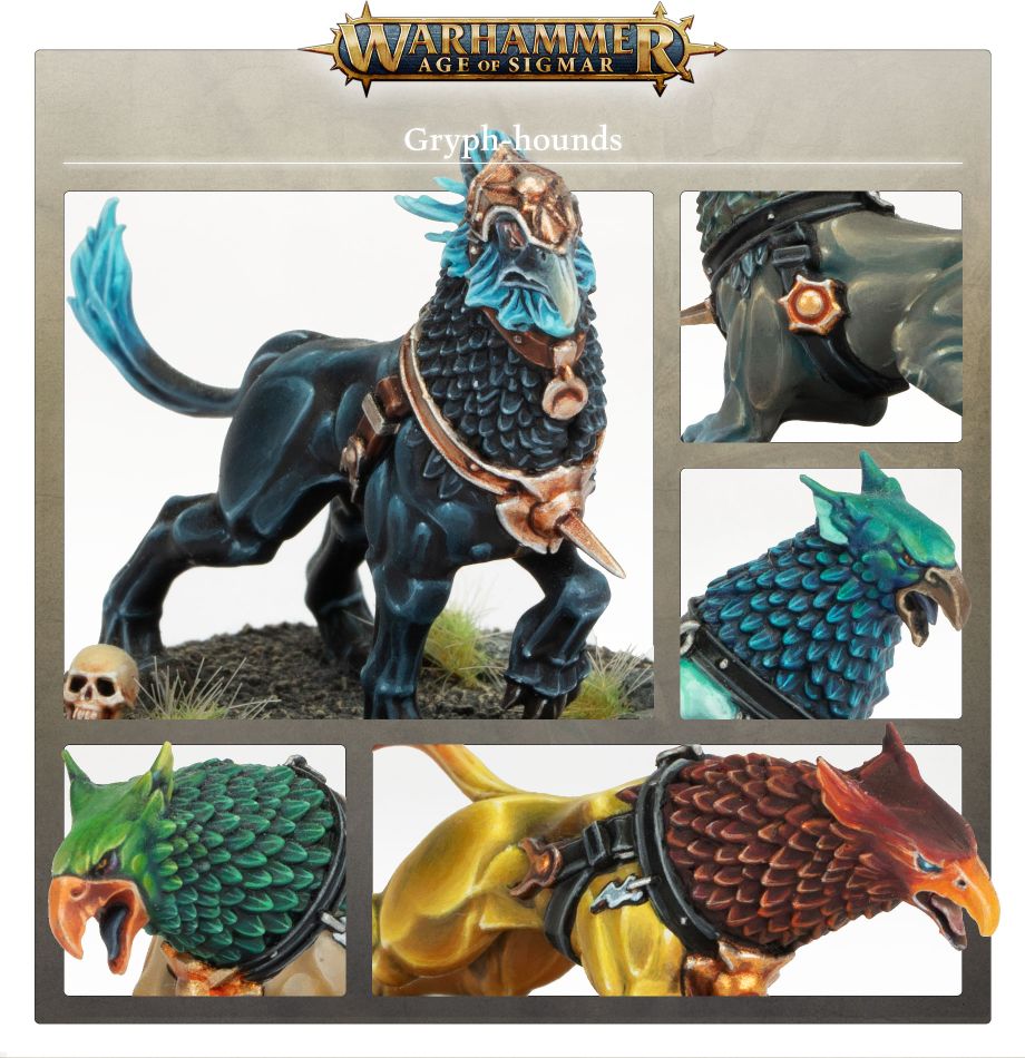 Stormcast Eternals: Gryph-Hounds model detail - Loaded Dice