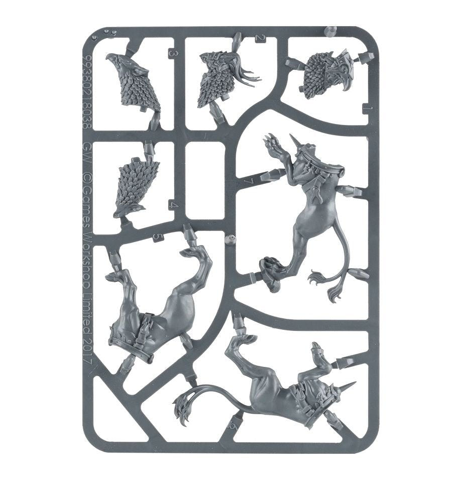Stormcast Eternals Gryph-Hounds unpainted plastic sprue, frame 1 of 2