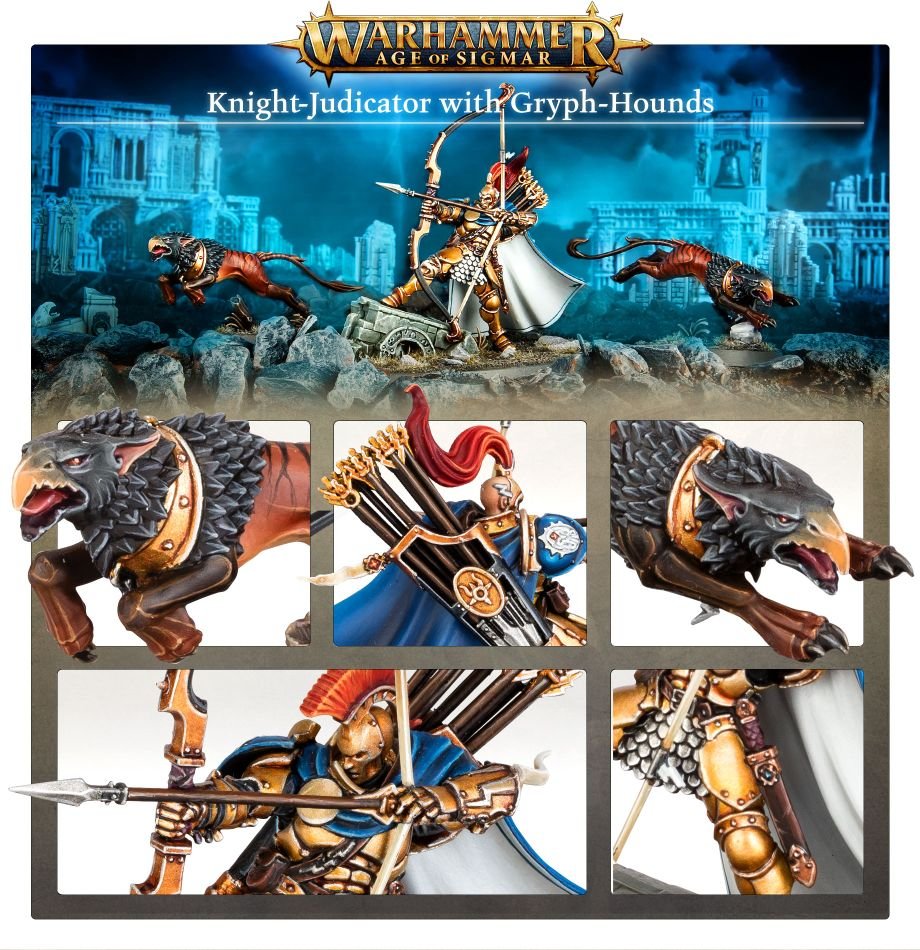 Stormcast Eternals: Knight-Judicator with Gryph-Hounds model detail - Loaded Dice