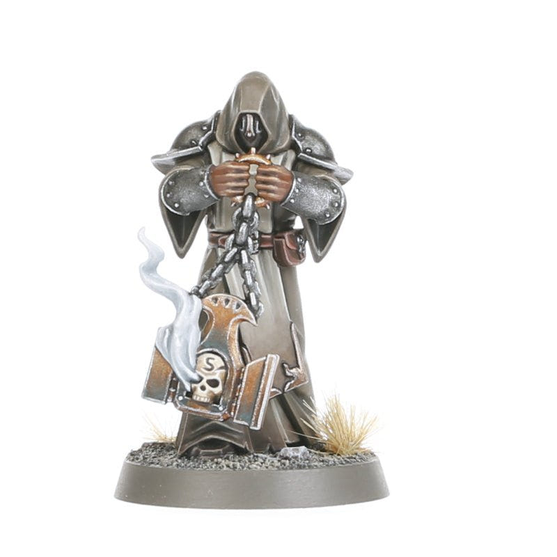 Painted hooded Memorian with chained book and incense, from the Stormcast Reclusians kit