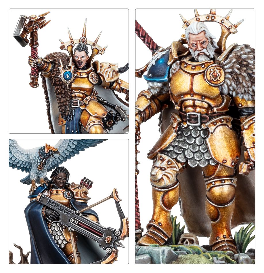 Close-ups of three painted Blacktalons: the leader, the crossbowman and the veteran