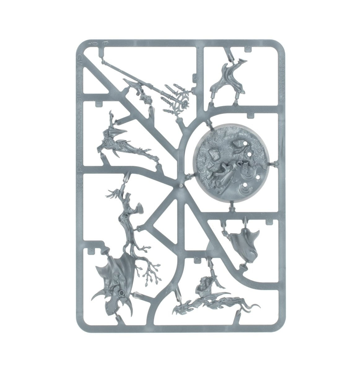 The Blacktalons unpainted plastic sprue with gryph-hawk and base topper, frame 2 of 3