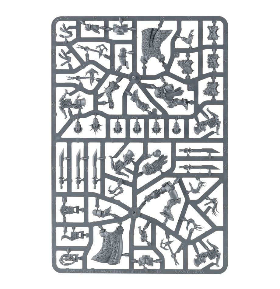 Stormcast Eternals Vanguard-Hunters unpainted plastic sprue, frame 1 of 1