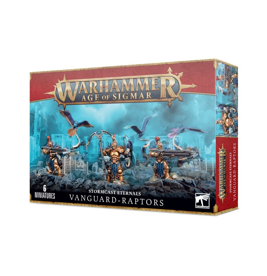 Warhammer Age of Sigmar Stormcast Eternals Vanguard-Raptors box with 6 miniatures on the front