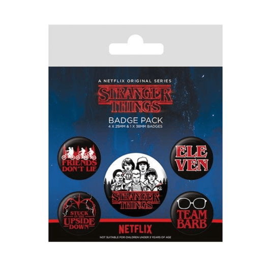 Stranger Things Pin-Back Buttons 5-Pack Characters - Loaded Dice