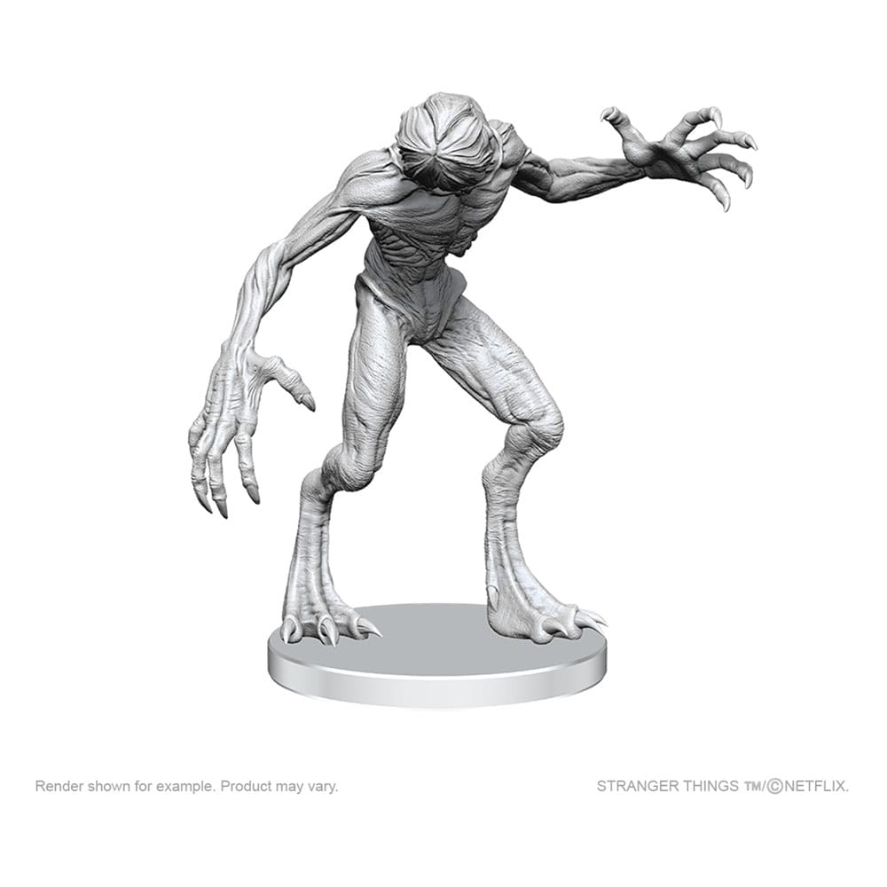 Stranger Things Demogorgons unpainted miniatures, Demogorgon with head closed, claws out