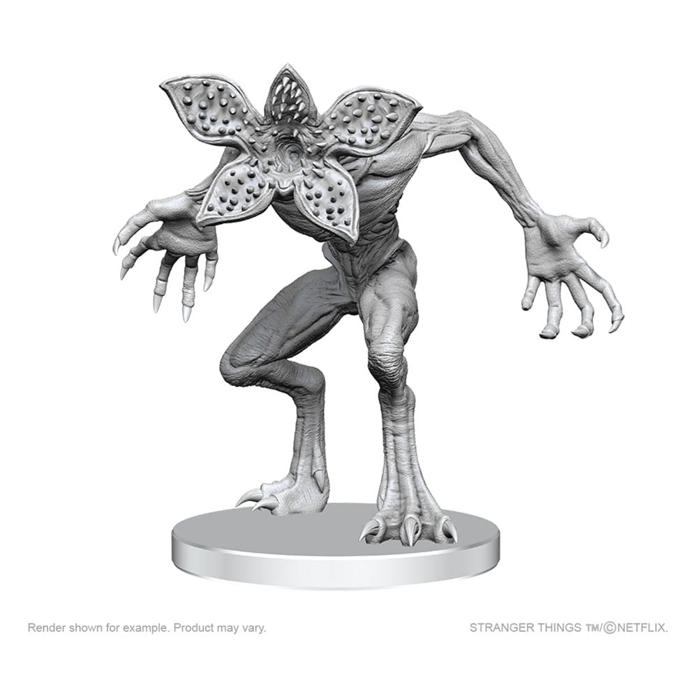Stranger Things Demogorgons unpainted miniatures, Demogorgon with petal head open