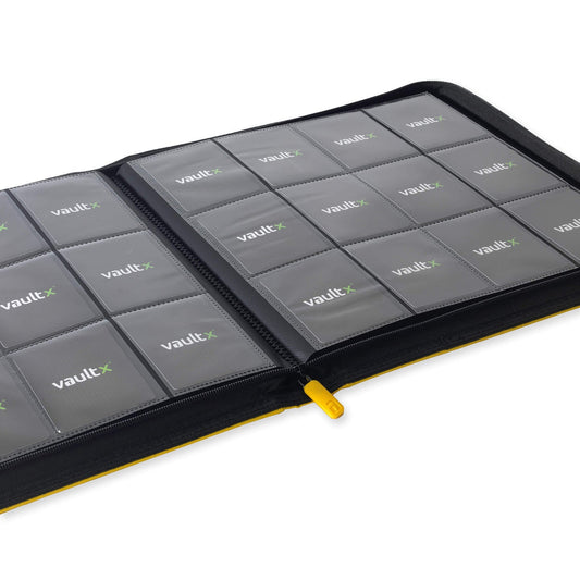 VaultX Exo-Tec Zip Binder - 12 Pocket XL - Yellow - Loaded Dice