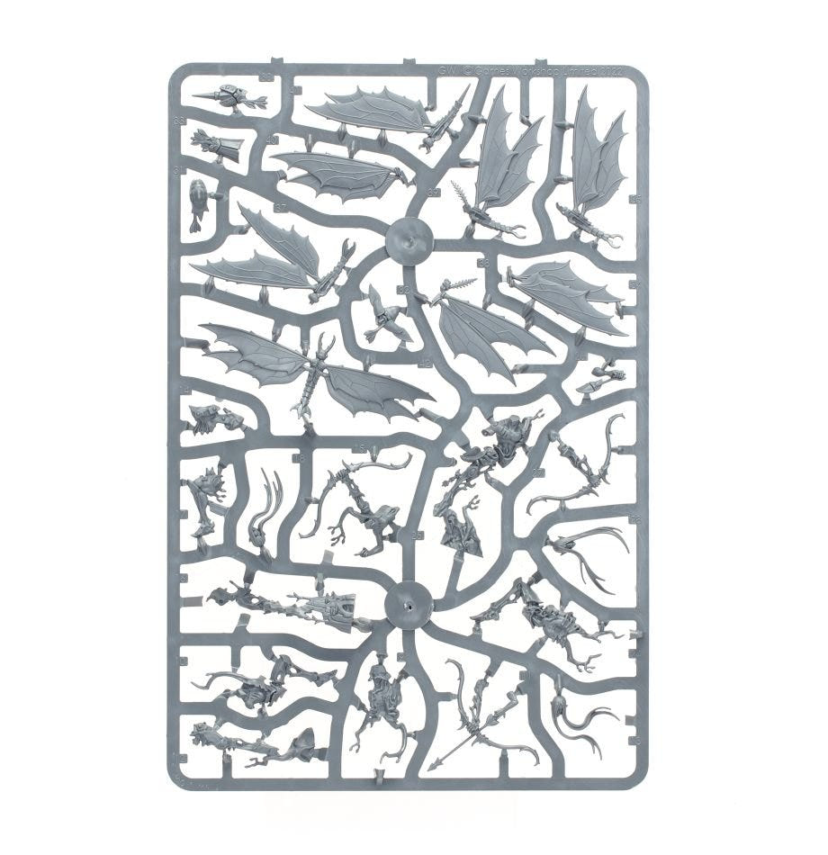 Sylvaneth Gossamid Archers unpainted plastic sprue, frame 2 of 2