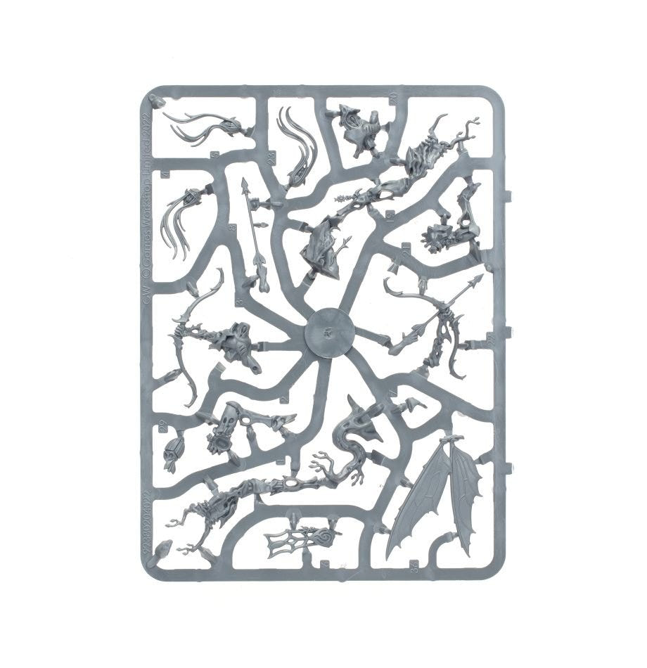 Sylvaneth Gossamid Archers unpainted plastic sprue, frame 1 of 2