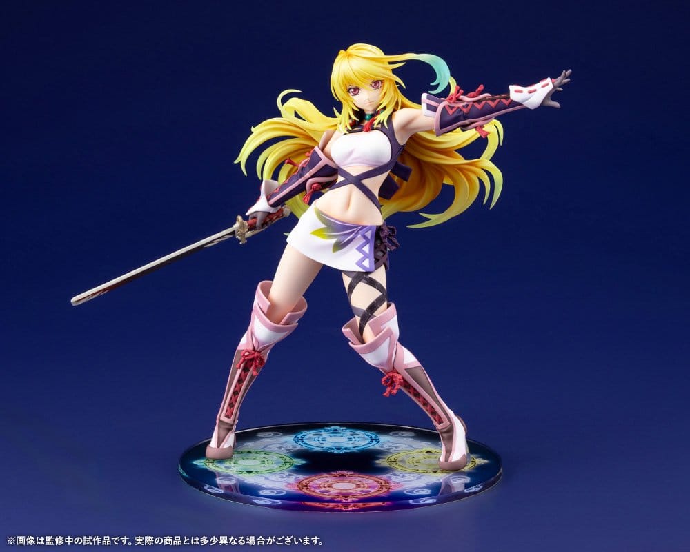 Milla Maxwell 1/8 figure front view on navy backdrop, sword held low and arm outstretched