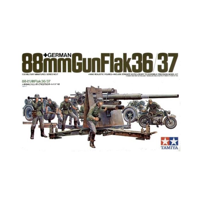 Tamiya 1:35 35017 88Mm Gun Flak 36/37 - Loaded Dice Barry Vale of Glamorgan CF64 3HD