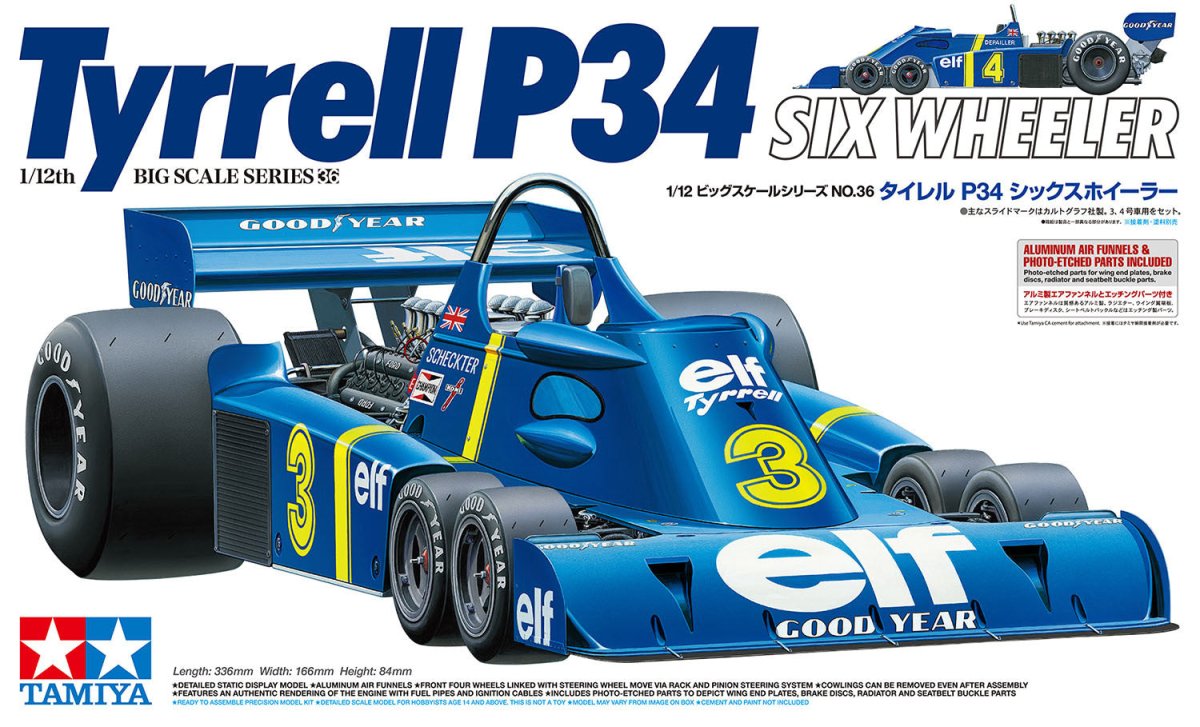 Tamiya 1:12 Tyrrell P34 Six Wheeler with Photo-Etched Parts - 12036