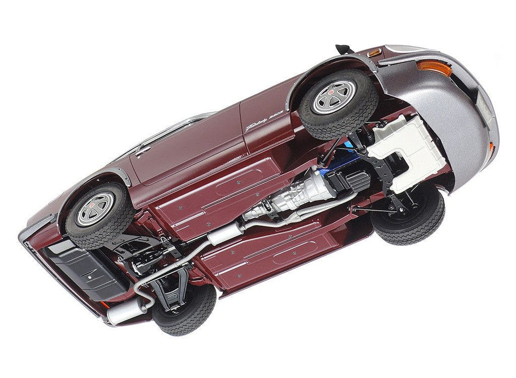 Tamiya 1/24 Nissan Fairlady 240ZG kit, underside view of the built model