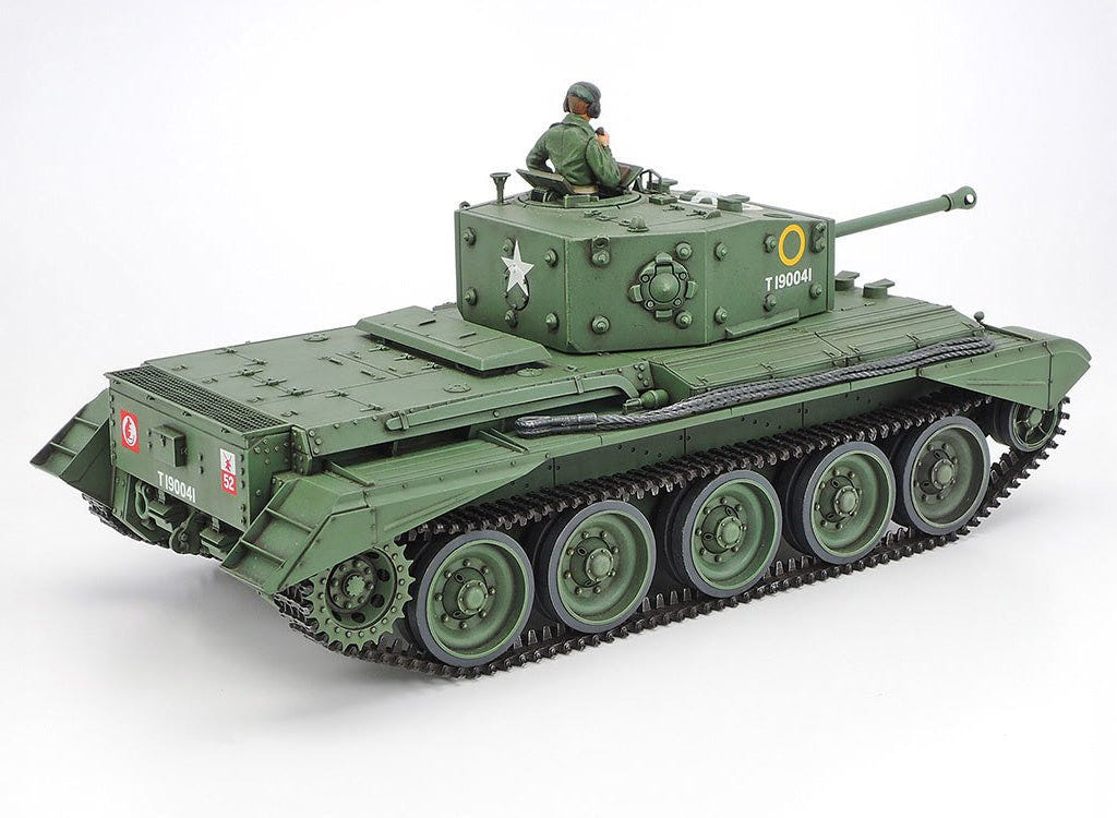Tamiya 1/35 Cromwell Mk.IV cruiser tank kit, built model rear three-quarter view