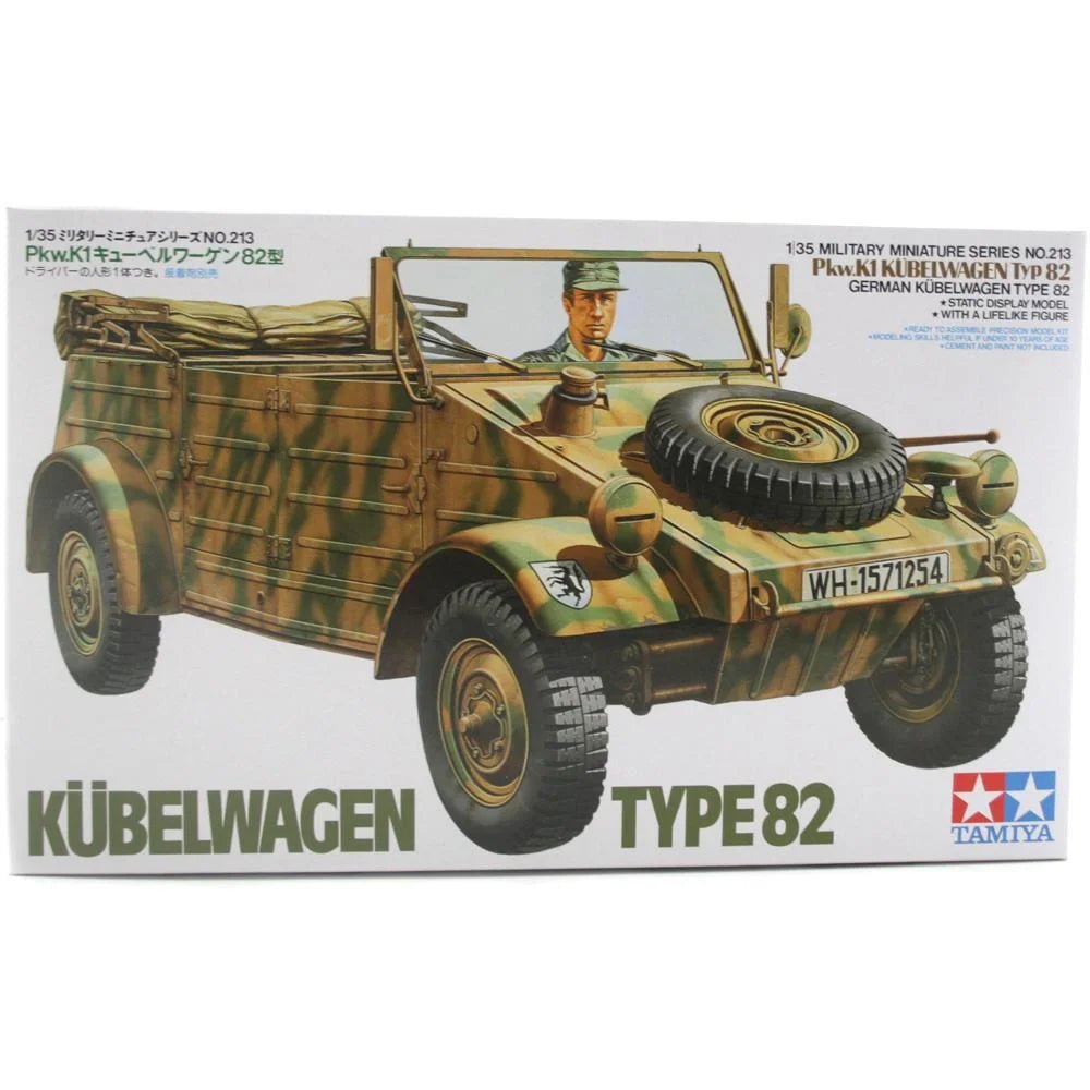 Tamiya 1:35 German Kuebelwagen Type 82 plastic scale model kit box