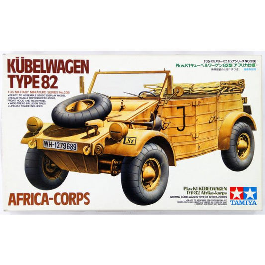 Tamiya 1:35 Kuebelwagen Type82 (Africa) plastic scale model kit box