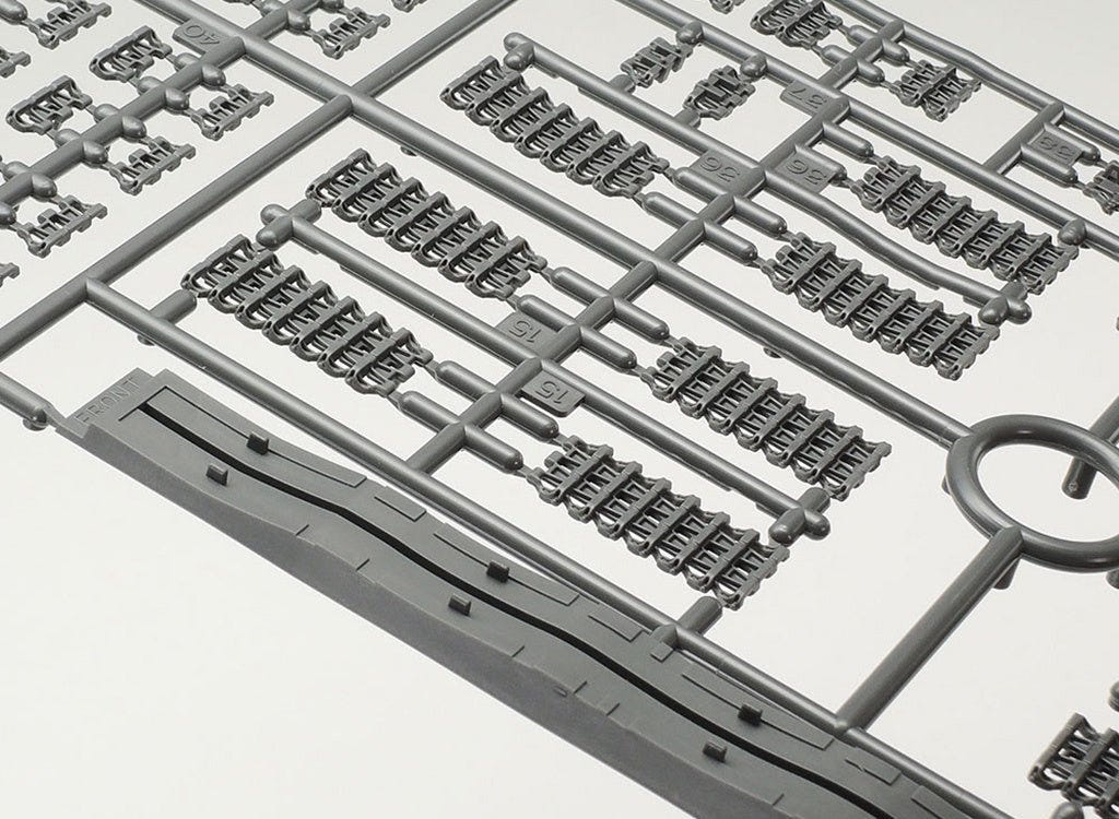 Tamiya 1/35 Panzer IV Ausf.F kit, unpainted sprue of track link sections