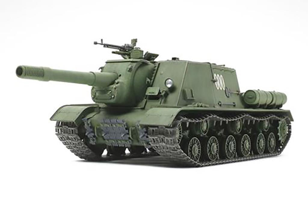 Tamiya 1/35 JSU-152 heavy self-propelled gun kit, built model from the other front side