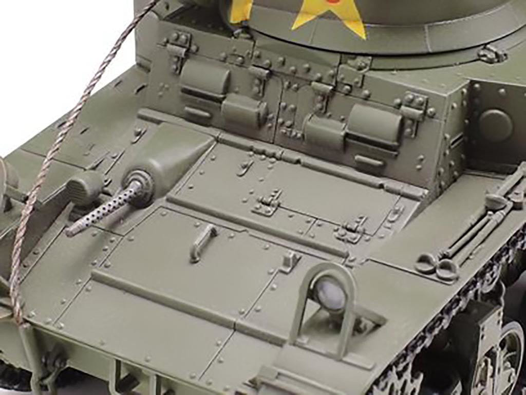 Tamiya 1/35 M3 Stuart Late Production kit, close-up of the front hull and bow machine gun
