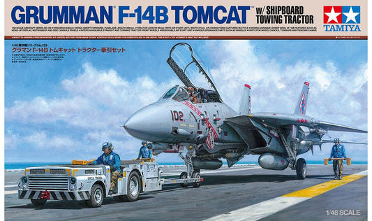 Tamiya 1:48 F-14B Tomcat & Shipboard Towing Tractor - 61129