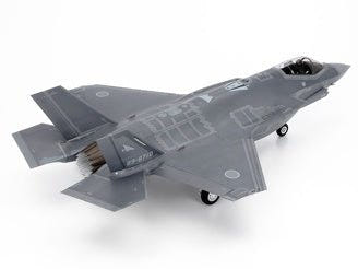Tamiya 1/48 F-35A Lightning II kit, built model rear three-quarter view