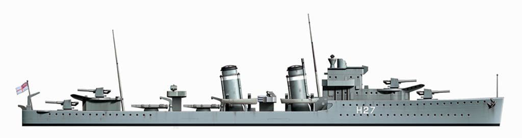 Tamiya 1:700 BC Hood & E Class Destroyer - 31806