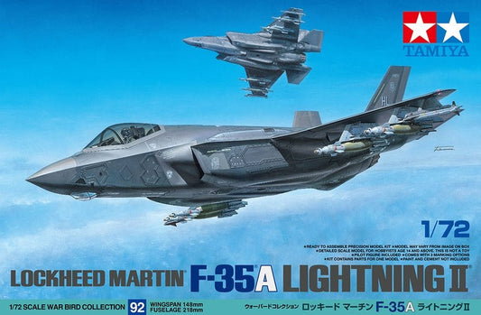 Tamiya 1:72 F-35A Lightning II plastic scale model kit box
