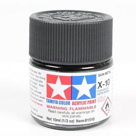 Tamiya acrylic paint mini X-10 Gun Metal 10ml jar
