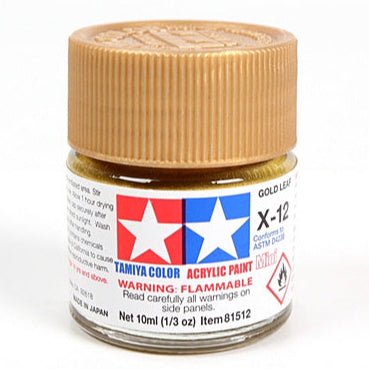 Tamiya acrylic paint mini X-12 Gold Leaf 10ml jar
