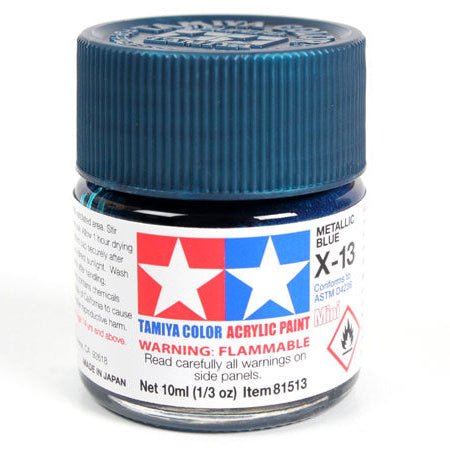 Tamiya acrylic paint mini X-13 Metallic Blue 10ml jar